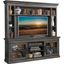Sundance 92 Inch Console With Hutch and Back Panel In Grey Brown