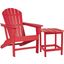 Sundown Treasure Red Adirondack Chair with End Table