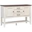 Sunset Trading Andrews Sideboard With Large Display Shelf 3 Drawers 2 Storage Cabinets Antique White And Chestnut Brown