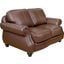 Sunset Trading Charleston 63 Inch Wide Top Grain Leather Loveseat Chestnut Brown Rolled Arm Small Couch With Nailheads