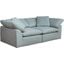 Sunset Trading Cloud Puff 2 Piece 88 Inch Wide Slipcovered Modular Sectional Sofa Large Loveseat Stain Resistant Performance Fabric Ocean Blue