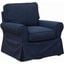 Horizon Slipcover For Box Cushion Chair In Navy Blue