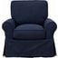 Sunset Trading Horizon Slipcovered Swivel Rocking Chair Stain Resistant Performance Fabric Navy Blue