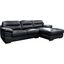 Sunset Trading Jayson 115 Inch Wide Top Grain Leather Sofa With Chaise Black Right Facing Chofa Oversized Couch Sectional