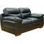 Sunset Trading Jayson 73 Inch Wide Top Grain Leather Loveseat Black
