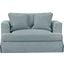 Newport Slipcover For 52 Inch Wide Chair and A Half With 2 Throw Pillow Covers In Ocean Blue