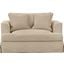 Newport Slipcover For 52 Inch Wide Chair and A Half With 2 Throw Pillow Covers In Tan