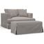 Newport Slipcover For 52 Inch Wide Chair and A Half With Ottoman With 2 Throw Pillow Covers In Gray