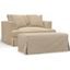 Newport Slipcover For 52 Inch Wide Chair and A Half With Ottoman With 2 Throw Pillow Covers In Tan