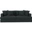 Newport Slipcover For Recessed Fin Arm 94 Inch Sofa With 4 Throw Pillow Covers In Dark Gray