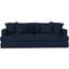 Newport Slipcover For Recessed Fin Arm 94 Inch Sofa With 4 Throw Pillow Covers In Navy Blue
