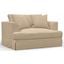 Sunset Trading Newport Slipcovered 52 Inch Wide Chair And A Half Stain Resistant Performance Fabric 2 Throw Pillows Tan