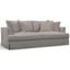 Sunset Trading Newport Slipcovered Recessed Fin Arm 94 Inch Sofa Stain Resistant Performance Fabric 4 Throw Pillows Gray