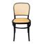 Susan Solid Wood Side Chairs with Natural Cane Set of 2 In Black