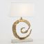 Swirl Lamp In Brass With White Marble