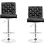 Swivel Bar Stool With Crystal And Tufted Look Set of 2 In Black