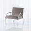 Swoop Chair In Grey Velvet And Nickel
