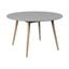 Sydney Outdoor Patio Round Dining Table In Light Eucalyptus and Gray Stone