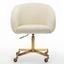 Sylvan Boucle Swivel Rolling Task Chair In White and Gold