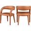 Sylvester Vegan Leather Dining Chair In Cognac