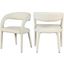 Sylvester Vegan Leather Dining Chair In Cream