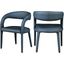 Sylvester Vegan Leather Dining Chair In Navy