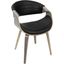 Symphony Mid-Century Modern Dining/Accent Chair In Light Grey Wood And Black Faux Leather