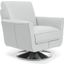 Syria Swivel Chair In White Cat