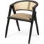 Tabitha I Black Wooden Frame Linen Wrap Seat Dining Chair Set of 2