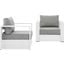 Tahoe Outdoor Patio Powder-Coated Aluminum 2-Piece Armchair Set In Grey EEI-5751-WHI-GRY