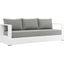 Tahoe Outdoor Patio Powder-Coated Aluminum Sofa In White And Grey EEI-5676-WHI-GRY