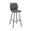Tandy Gray Faux Leather and Black Metal 30 Inch Bar Stool