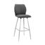 Tandy Gray Faux Leather and Brushed Stainless Steel 26 Inch Counter Stool