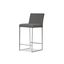 Tate Smoke Leather And Brushed Stainless Steel Counter Stool