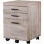 Taupe 3 Drawer Filing Cabinet In Reclaimed Wood Castors