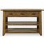 Telluride Rustic Distressed Acacia 50 Inch Sofa Table With Drawers and Two Shelves In Gold