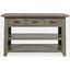 Telluride Rustic Distressed Acacia 50 Inch Sofa Table With Drawers and Two Shelves In Grey