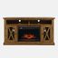 Telluride Solid Pine 60 Inch Storage Console TV Stand with Electric Fireplace In Gold