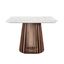 Tera Square Marble Dining Table In Walnut and White