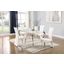 Teresa Dining Set With Starphire Glass Top And 4 High-back Chairs In White