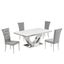 Terracotta Faux Marble 5-Piece Dining Set In Gray and Silver