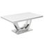 Terracotta Faux Marble Pedestal Dining Table In Silver