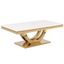 Terracotta Rectangle Faux Marble Coffee Table In Gold