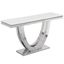 Terracotta Rectangle Faux Marble Console Table In Silver