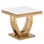 Terracotta Square Faux Marble End Table In Gold