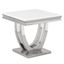 Terracotta Square Faux Marble End Table In Silver