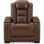 The Man-Den Power Recliner With Adjustable Headrest In Mahogany