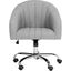 Themis Grey Linen Chrome Leg Swivel Office Chair