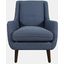 Theo Mid-Century Modern Contemporary Upholstered Accent Chair In Navy