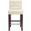 Thompson Cream and Cherry Mahogany 23.9 Inch Leather Counter Stool
